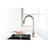 Brushed Nickel Kitchen Faucet With Pull Out Function - High Arc Single Handle Stainless Steel Sink Tap For Efficient Use Level 360 Rotating Nozzle
