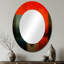 Perdu dans la simplicité II - miroir décoratif ovale abstrait sur métal-697203045