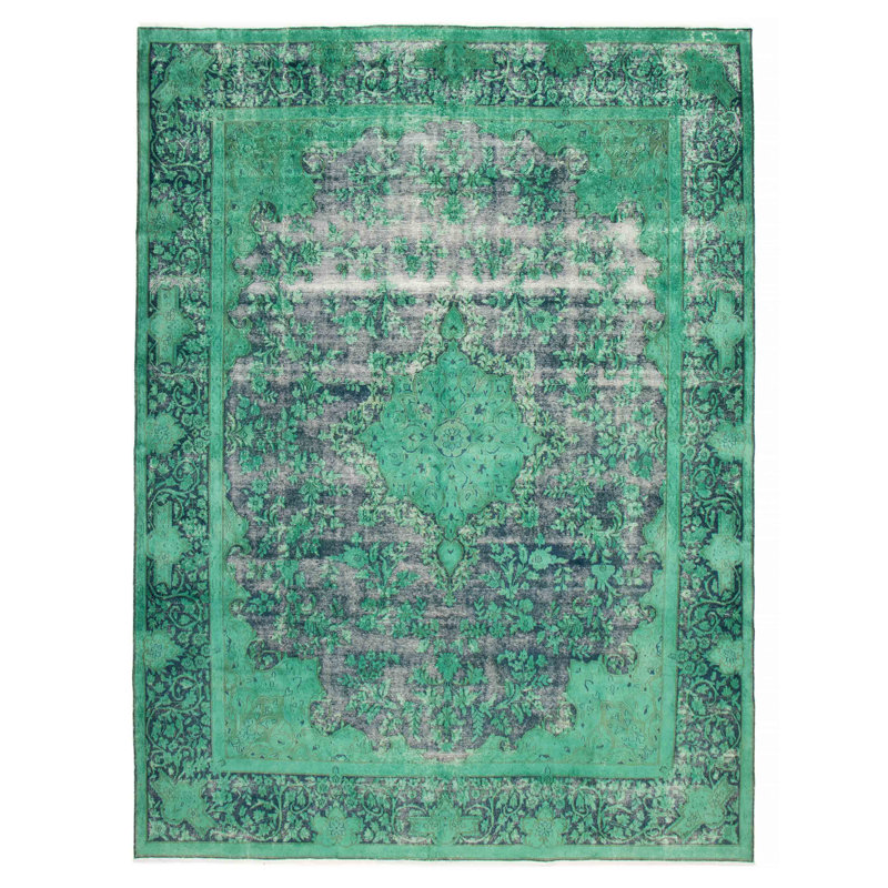 Tapis vert à transition de couleur 9 pi 8 po x 13 pi 3 po