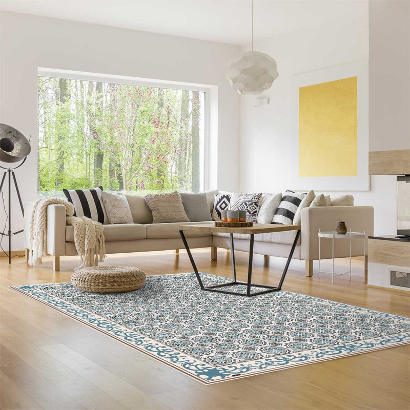Bynoe Non-Slip Geometric Indoor Doormat
