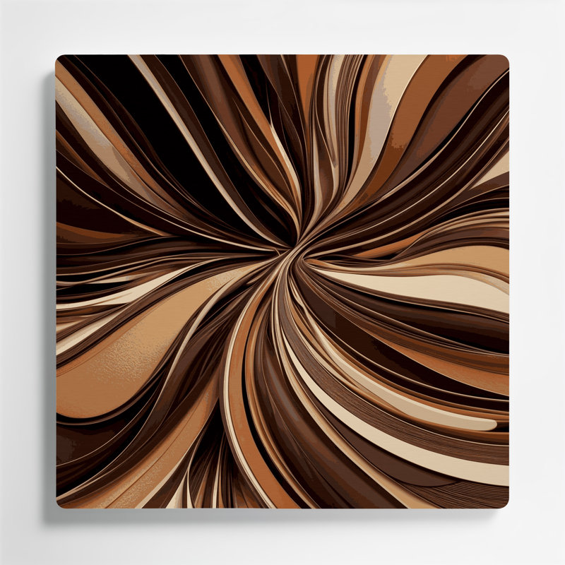 Abstraction numérique 60, art mural en métal brun, 32" H x 32" W