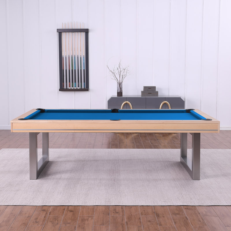 Table de billard en bois massif Harmony, 7 pi, Bleu électrique, Chêne Naturel