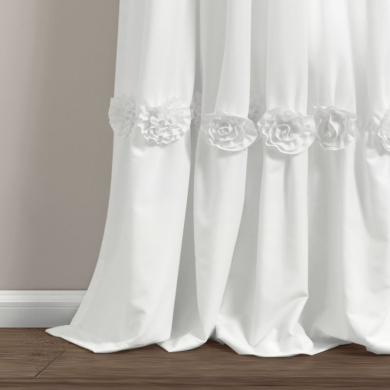 Panneau de rideau simple semi-transparent Darla, Blanc