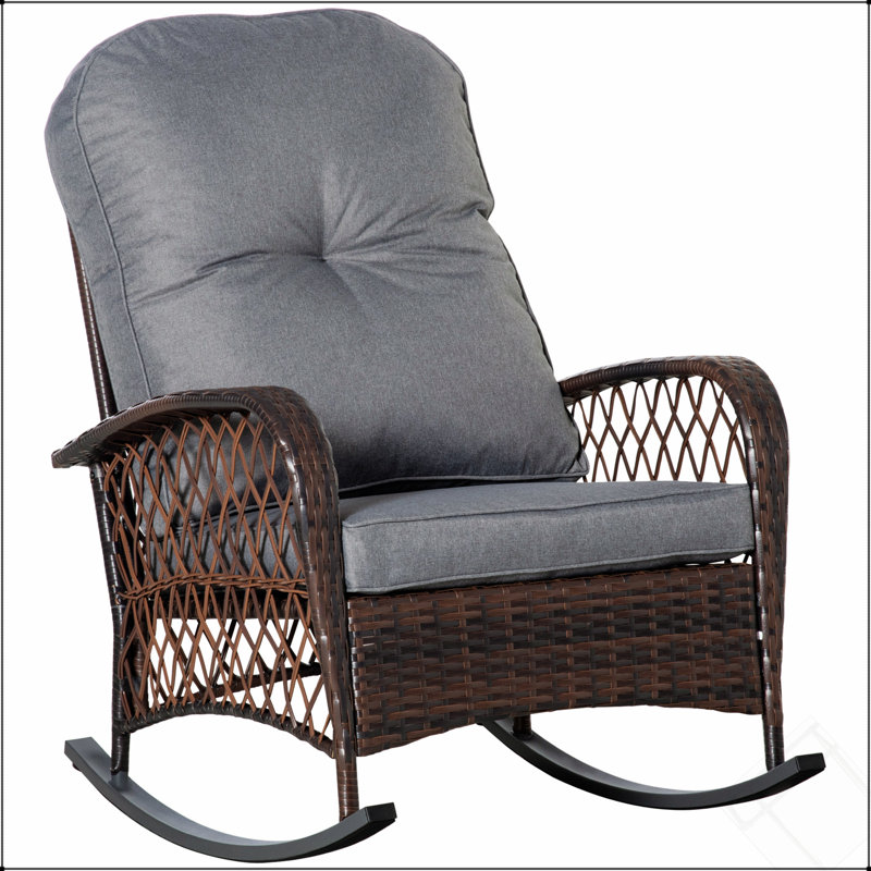 Chaise berçante d'extérieur en osier Outsunny