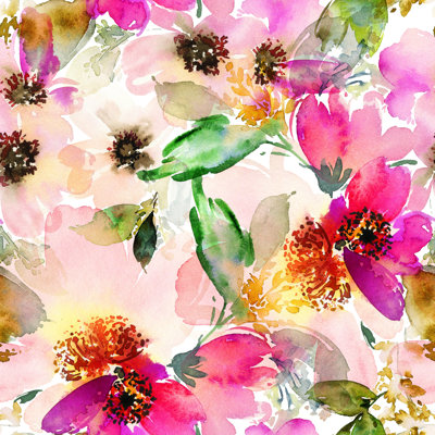 Kulm US Made – Vibrant Floral Oversized Flower Design Peel and Stick Wallpaper Mural
