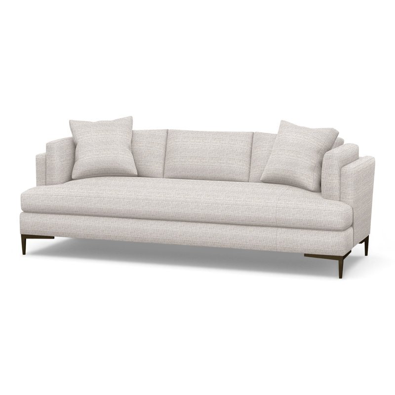 Aiden Upholstered 90.5'' Sofa, Antique Bronze, Perigold Ice Breaker White Sands