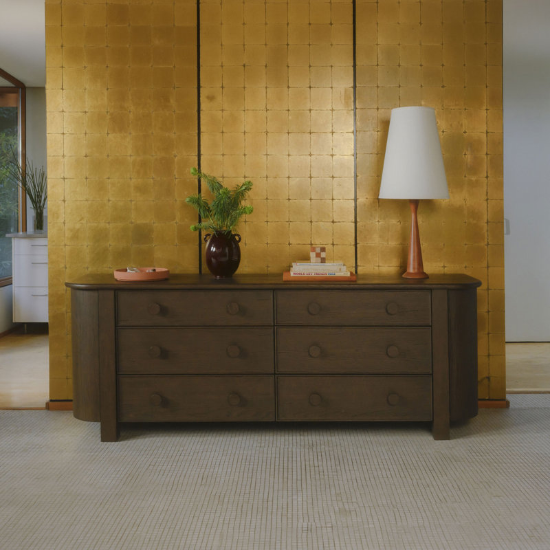 Commode 6 tiroirs Allenport Loren, Marron foncé