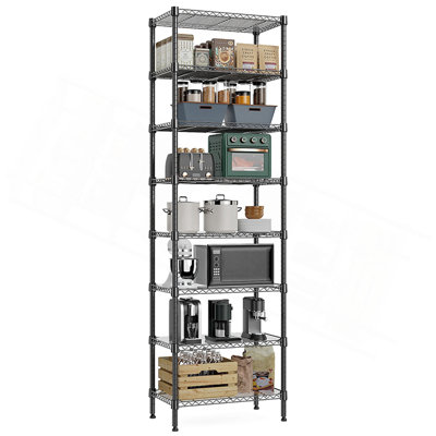 Étagère de rangement à 8 niveaux en métal à 8 niveaux, étagère de rangement pour la salle de bain, garde-manger, garde-manger, garde-manger, chrome P 13,8 po x l 23,6 po x H 79,5 po