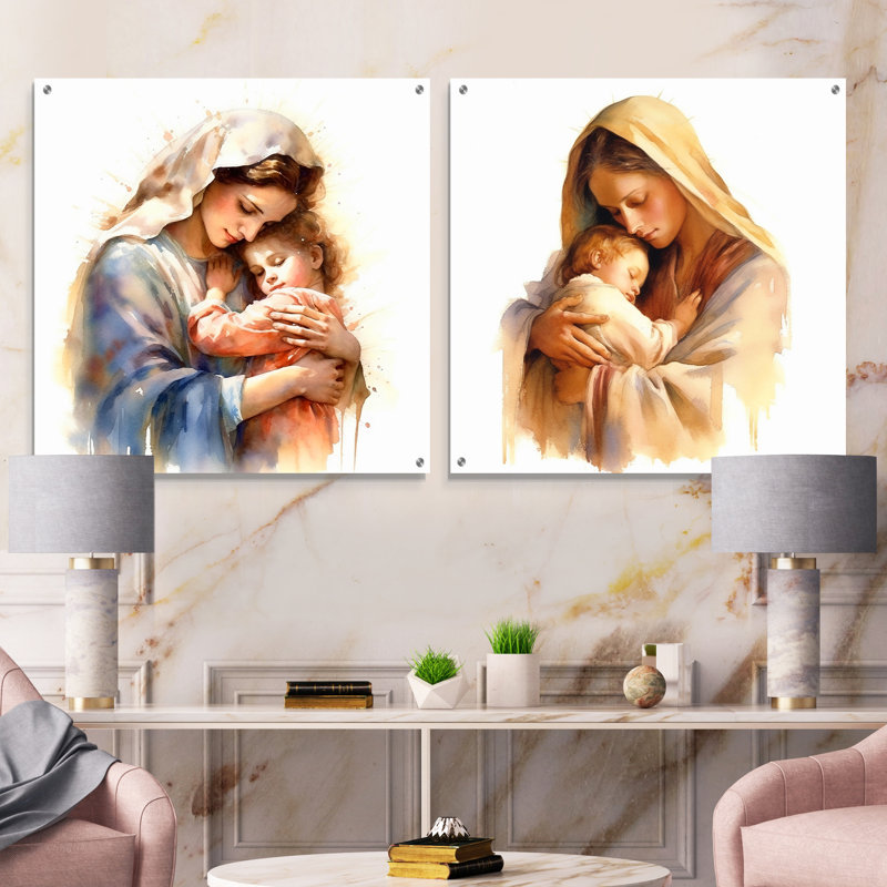 Ensemble de 2 art mural en acrylique, H 16 po x l 33 po