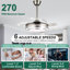 Ventilateur de plafond rétractable de 36 pouces avec lumières, ventilateur de plafond moderne à 6 vitesses à moteur à courant continu pour chambre à coucher-1643397352-1643397353