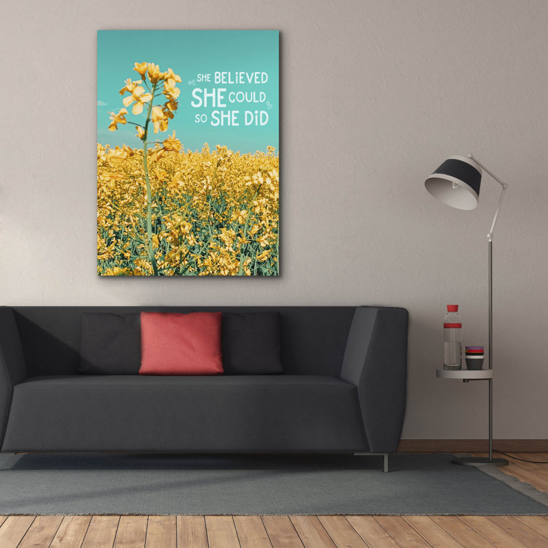  «She Believed» par Club Daydream, art mural sur toile, 40 po x 54 po