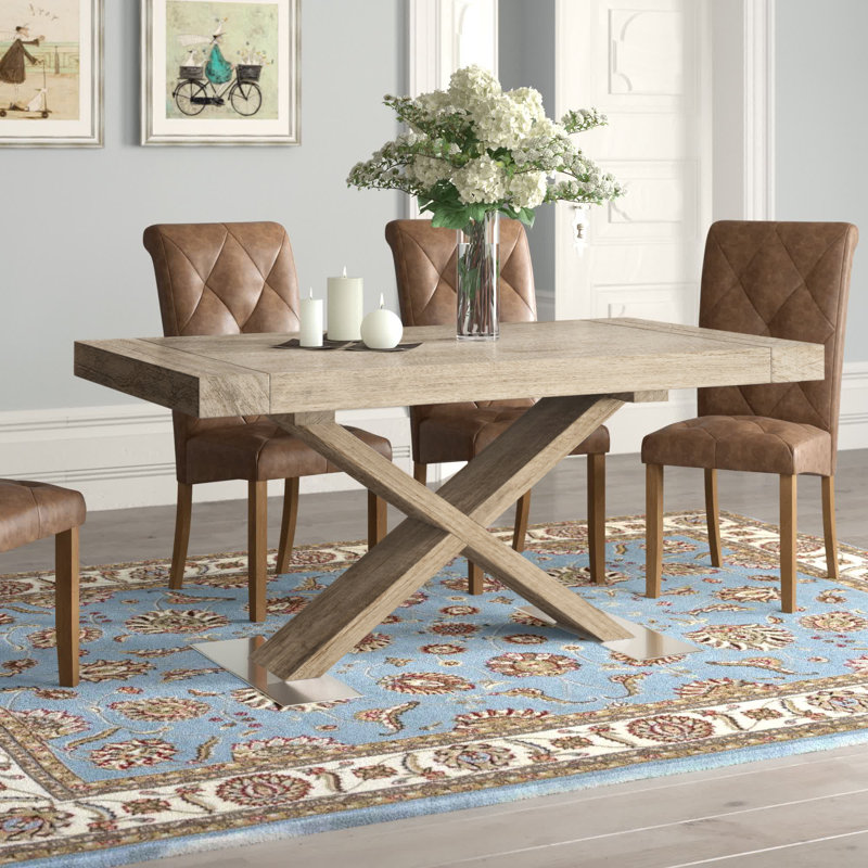 Litzy Extendable Dining Table, Rustic Laminate