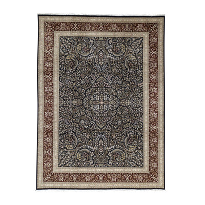 Hand-Knotted High-Quality Blue and Red Area Rug
