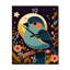 Horloge murale surdimensionnée mignonne avec un oiseau bleu assis sur une branche I-280029572