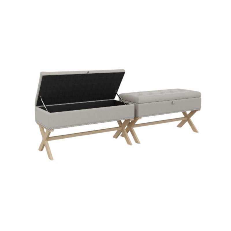 Ensemble de 2 bancs de rangement Carney, Gris