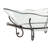 Tempered Glass Scalloped Edge Kitchen Serving Bowl with Bronze Metal Scroll Stand