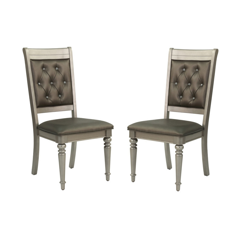 Ensemble de 2 chaises d'appoint capitonnées Luxury