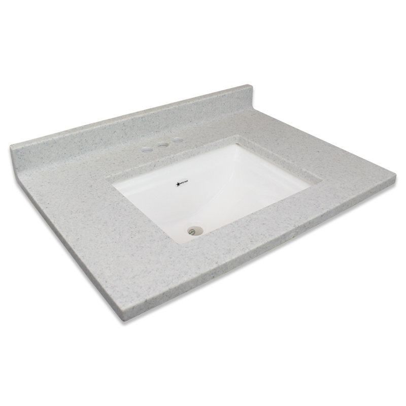 Plateau de meuble-lavabo simple 49 po Charlotte, Givré