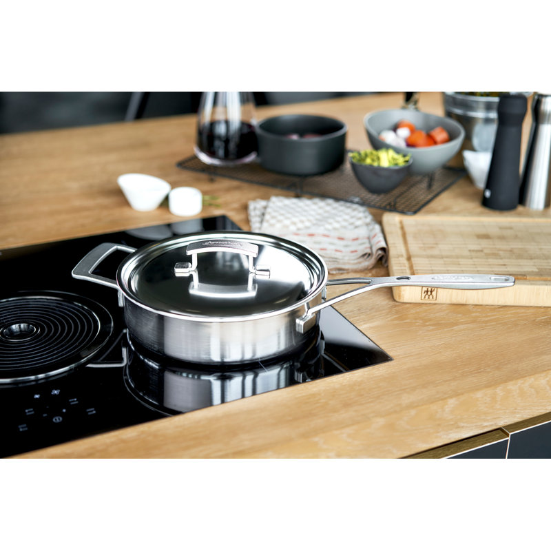 Demeyere Industry Stainless Steel Saute Pan with Lid, 3 qt.