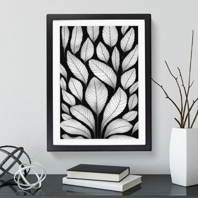 Monochrome Leaves No.2 - Framed Print