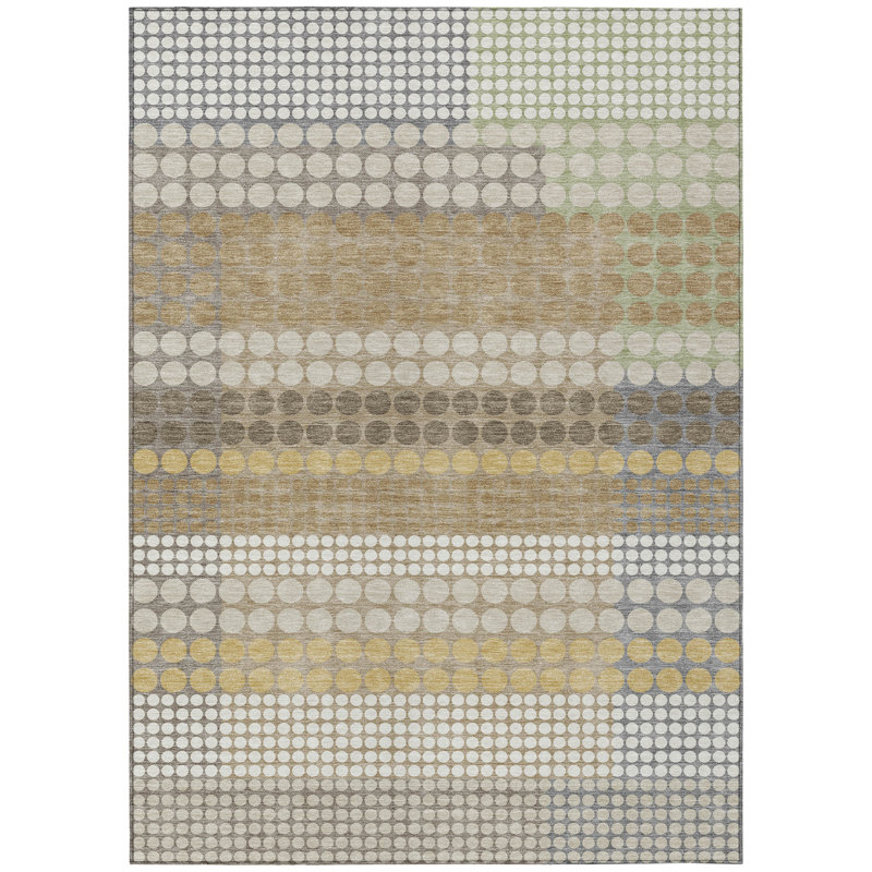 Machine Washable Indoor/Outdoor Chantille ACN2445 Geometric Rug, Beige, 9' x 12'