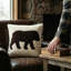 Hand Felted Wool Pillow - Bear Silhouette - 20"-1536586890-1576578168
