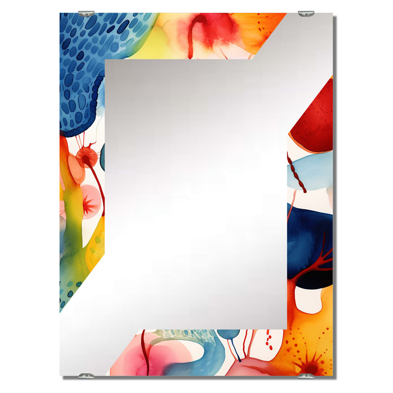 Kimyata - Miroir à peinture abstraite, décoration murale MIR134550, 32 po x 24 po