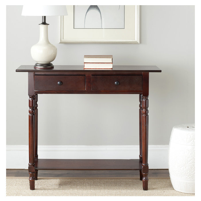Tuoi 37.8'' Solid Wood Console Table, Dark Cherry