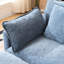 Canapé d'angle 3 places en chenille bleue, idéal pour les petits espaces, convertible en fauteuil inclinable, avec assise moelleuse, rangement intégré et coussins de dossier, convenant à de multiples espaces.