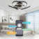 22" Black Modern Flush Mount Low Profile Ceiling Fan with Light and Smart APP Control