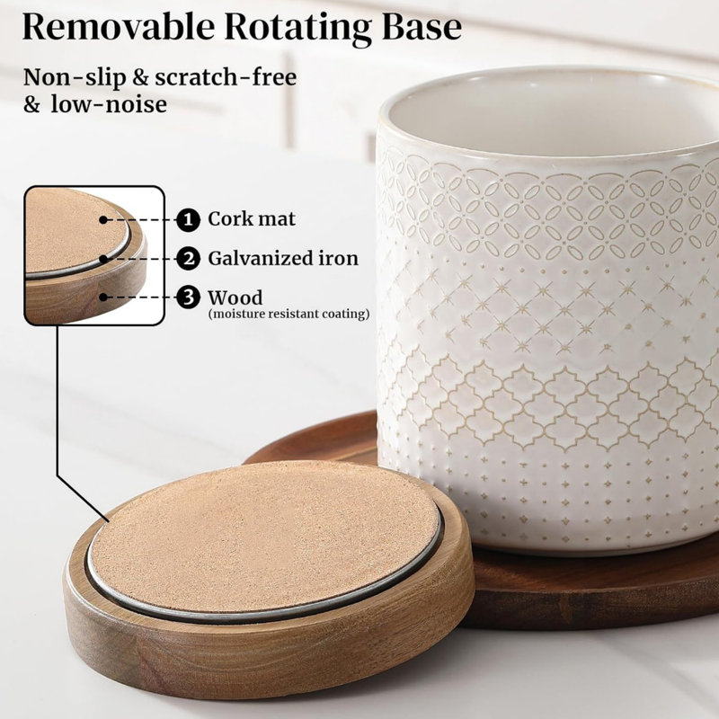 Ceramic / Porcelain Round Utensil Crock