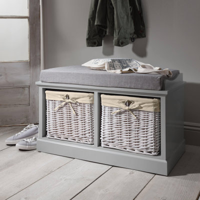 Hudson Oaks Entryway Bench with Baskets