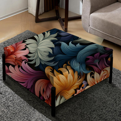 Bouquet Brilliance Damask Medley - Damask Large Square Ottoman