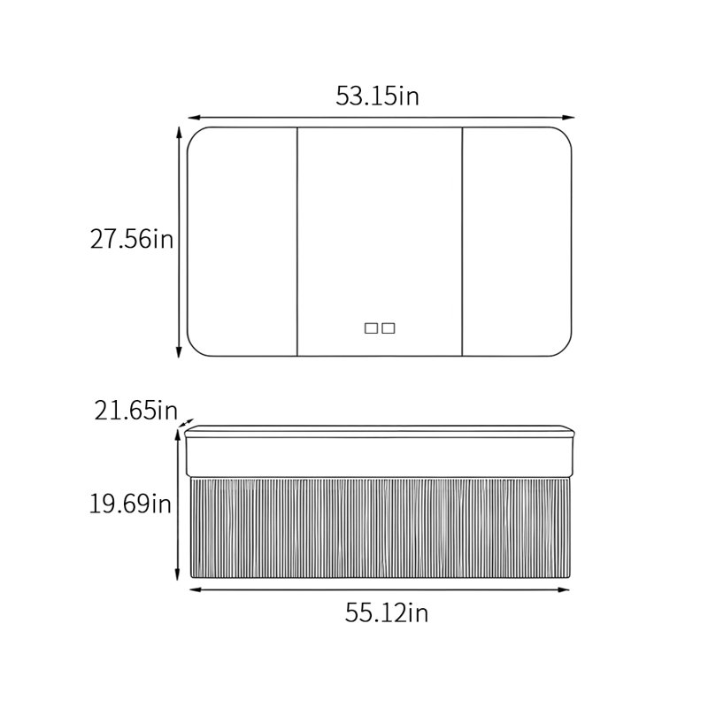 Light luxury simple exquisite bathroom cabinet, Off White, 19.69" H x 55.12" W x 21.65" D