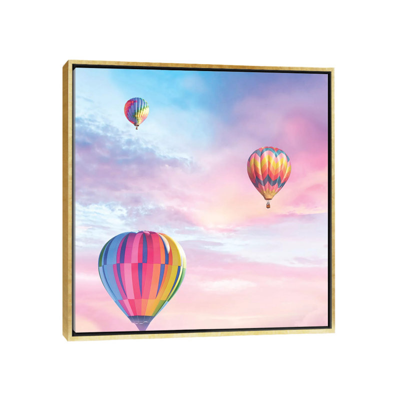 «Up Up and Away» par Erin Summer - reproduction d'art, Toile encadrée d'or, Pas de tapis, H 26 po x l 26 po x P 1,5 po