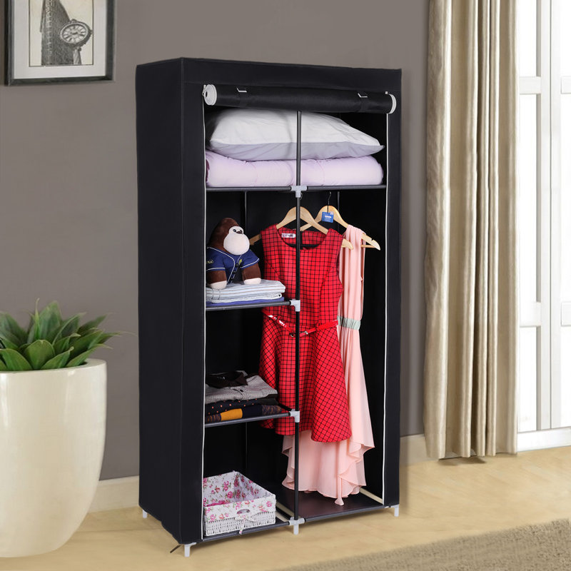 Mccaffery 88cm Portable Wardrobe, Black