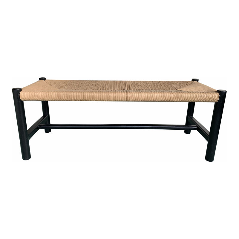 HAWTHORN BENCH LARGE BLACK, Black, 18" H x 48" W x 17" D