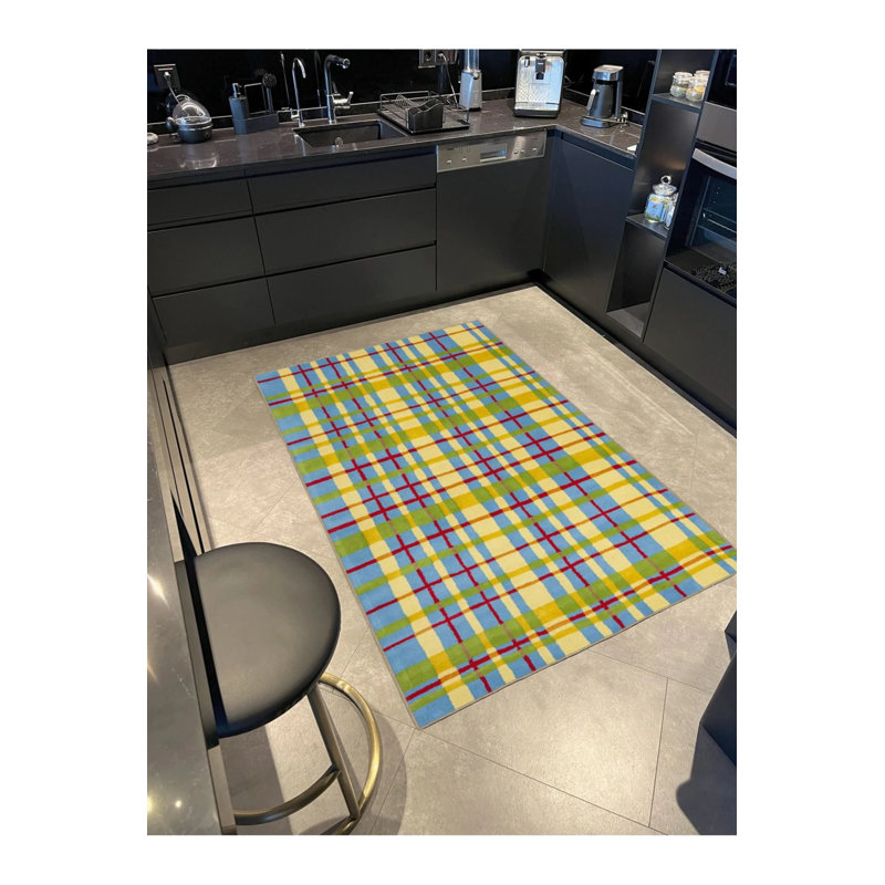 Tapis tissé à rayures, Rond 4 pi