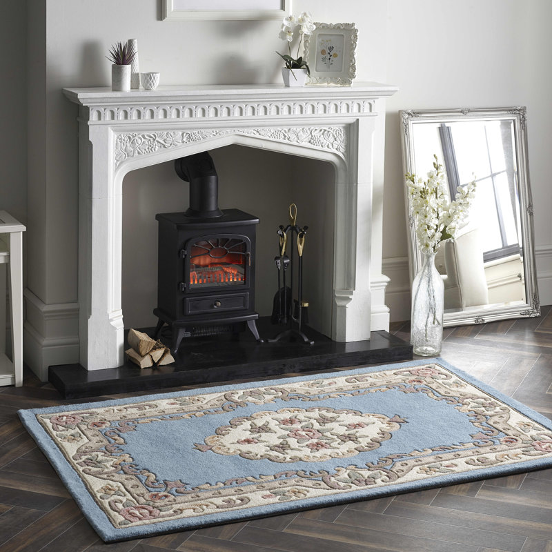 Comfort Oriental Wool Hand Woven Blue, Rectangle 60 x 120cm
