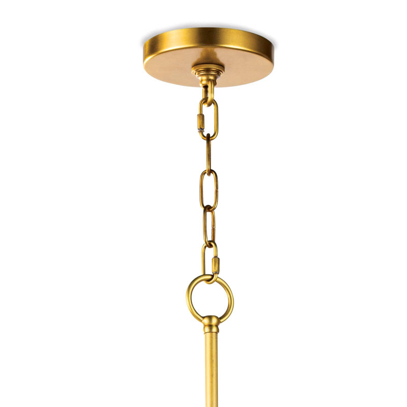 Lustre La Dame, Laiton naturel, Verre torsadé