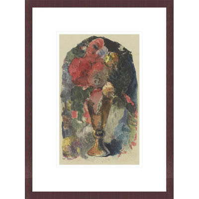 «A Flower Still Life After Delacroix» par Paul Gauguin - Estampe numérique encadrée