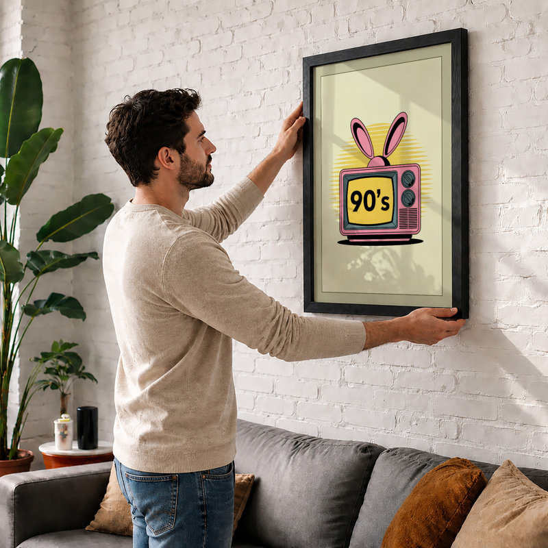 Television Set Retro - Print, A3 - 42.0 x 29.7 cm, Oak