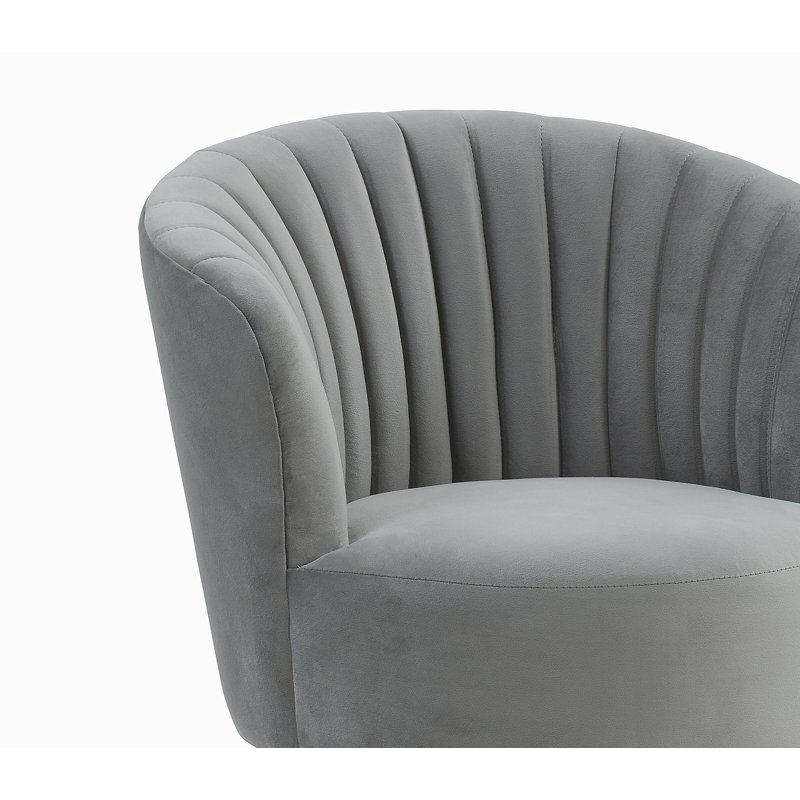 Tabouret de comptoir pivotant 27 po Liana, Velours gris clair