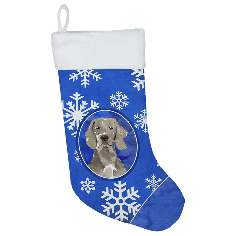 Chaussette de noël winter flocons de noël, Weimaraner