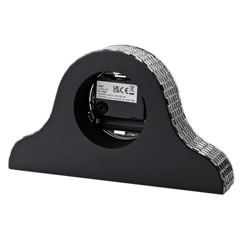 Roman Numeral Quartz movement / Crystal Tabletop Clock in Silver