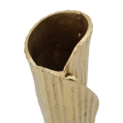 13" Wood Grain Aluminum Table Vase