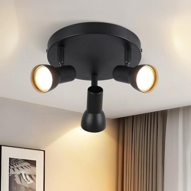 Ceiling spotlight 3-flame ceiling lamp hallway - ceiling light modern design round spotlight indoor ceiling spots metal GU10 swiveling for bedroom living room kitchen (without bulb)