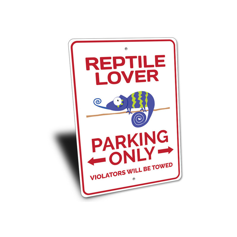 Enseigne de reptile, H 10 po x l 14 po x P 0,04 po