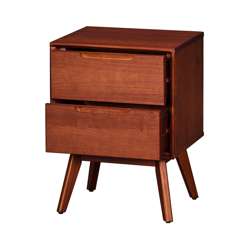 Ormond 2-Drawer Solid Wood Nightstand in Cherry