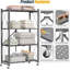 Étagère de rangement pliante robuste à 4 niveaux avec roulettes, support de rangement en métal sans assemblage requis, étagère pliable pour garage